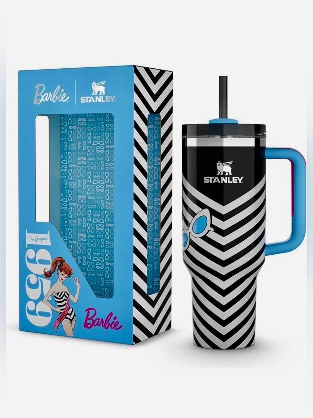 STANLEY x BARBIE Flowstate 40oz Tumbler 1959 Design 65th Anniversary NEW